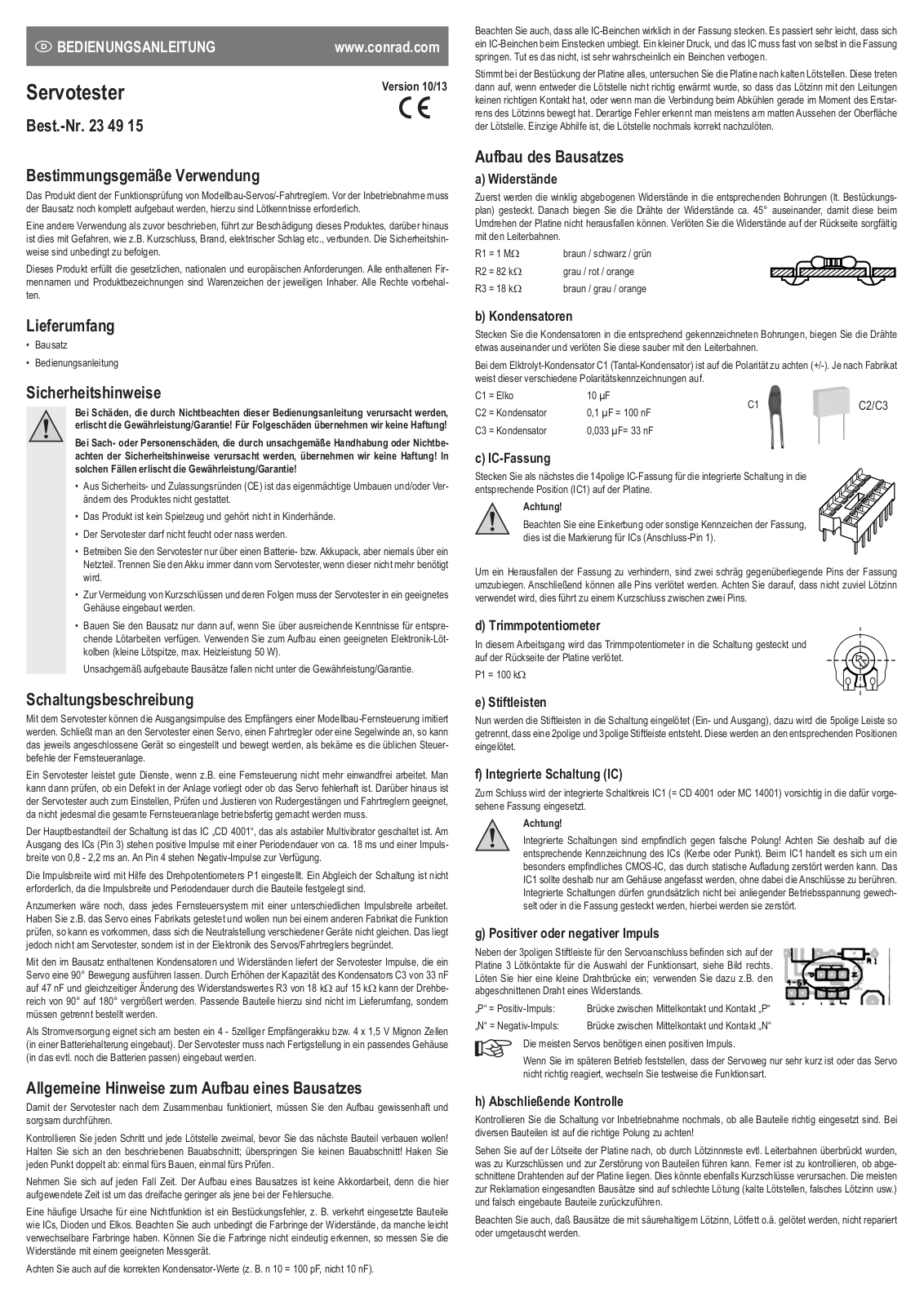 Conrad 234915 Operation Manual