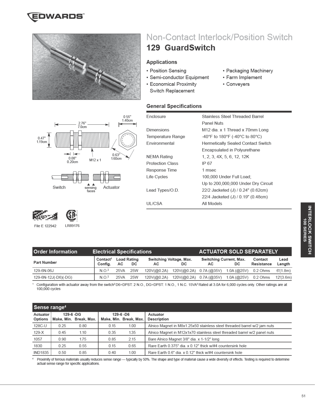 Edwards Signaling 129 GuardSwitch Catalog Page