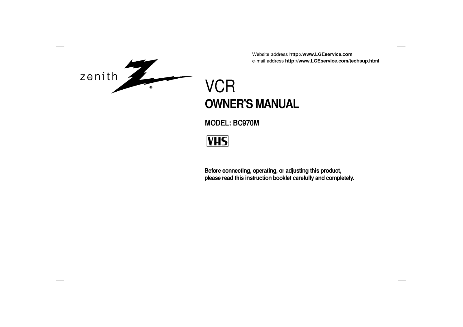 LG BC970M User Manual