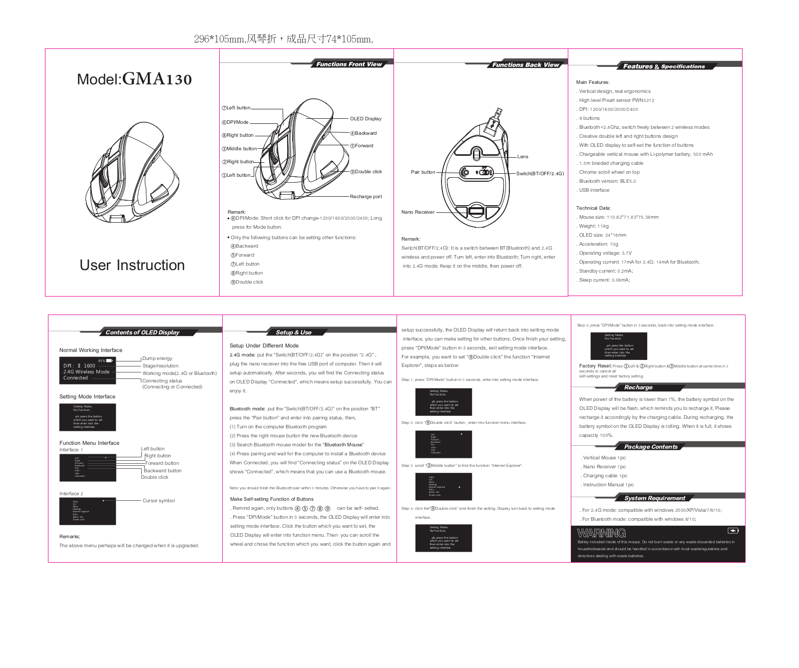 SANWA ARC1, 130 User Manual