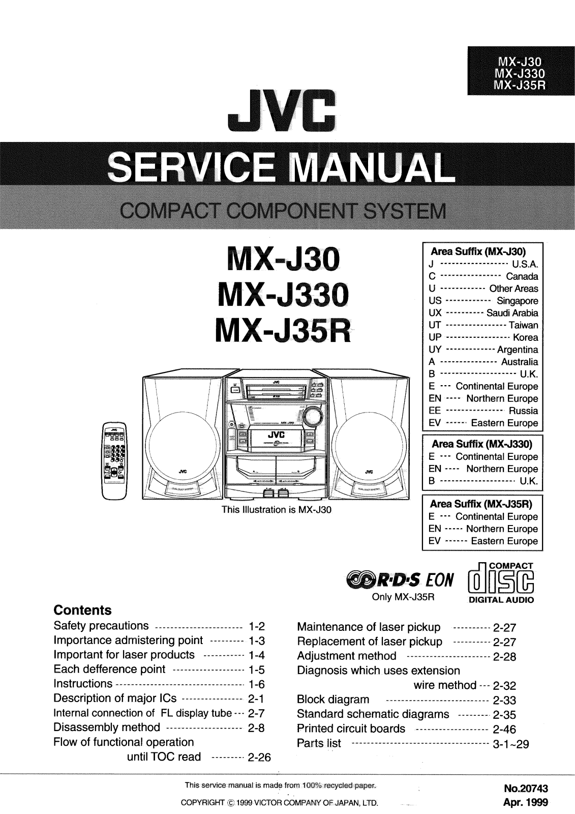 JVC MXJ-30, MXJ-330, MXJ-35-R Service manual
