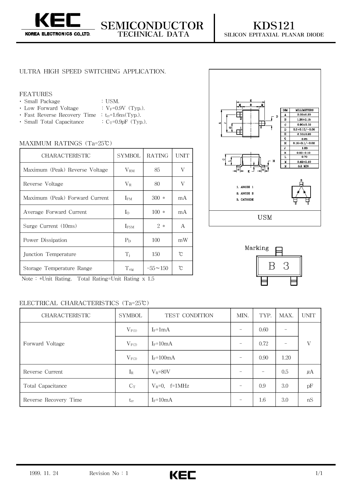 KEC KDS121 Datasheet