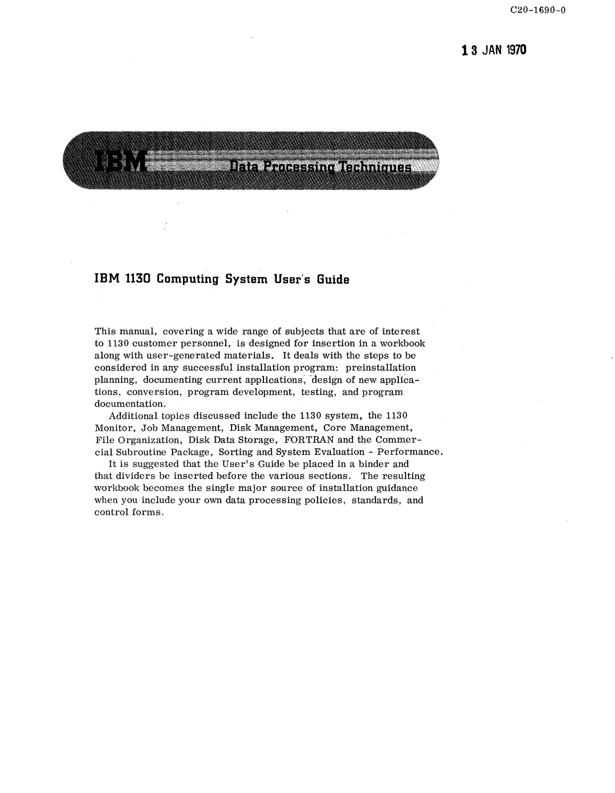 IBM C20-1690-0_1130_Computing_System_Users_Guide Datasheet - ManualMachine.com