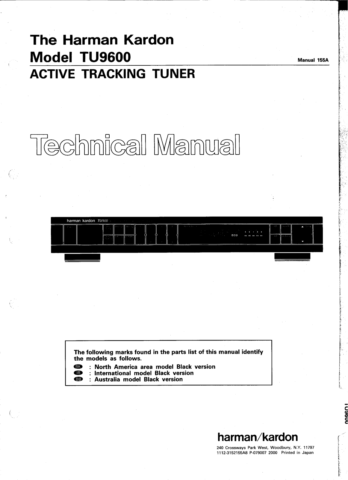 Harman Kardon TU-9600 Service manual