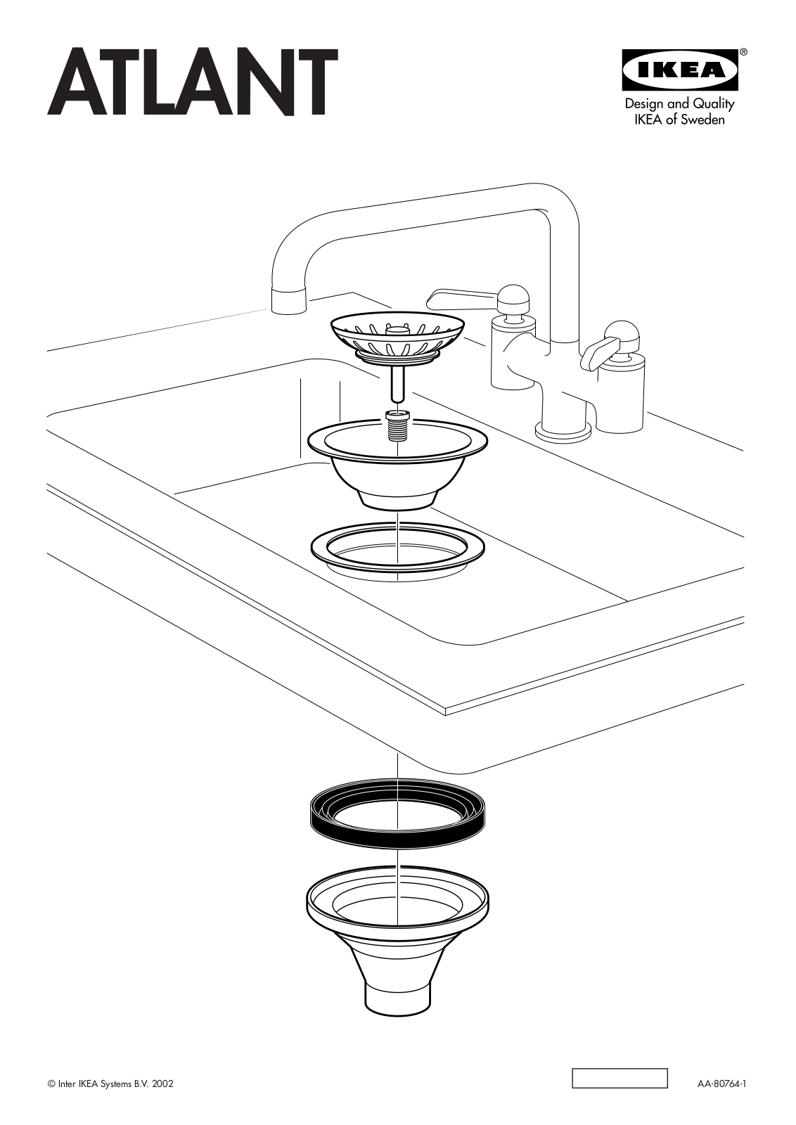 IKEA ATLANT SINK STRAINER Assembly Instruction