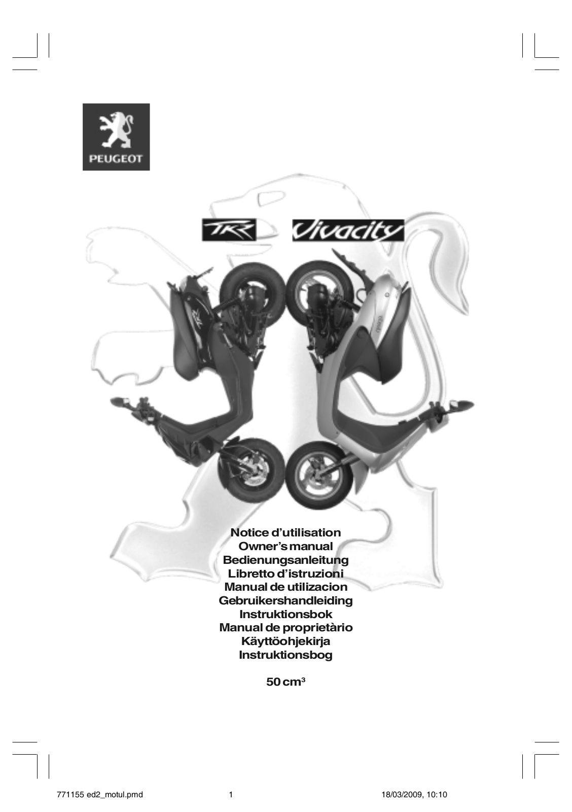 Peugeot Vivacity 50cc User Manual