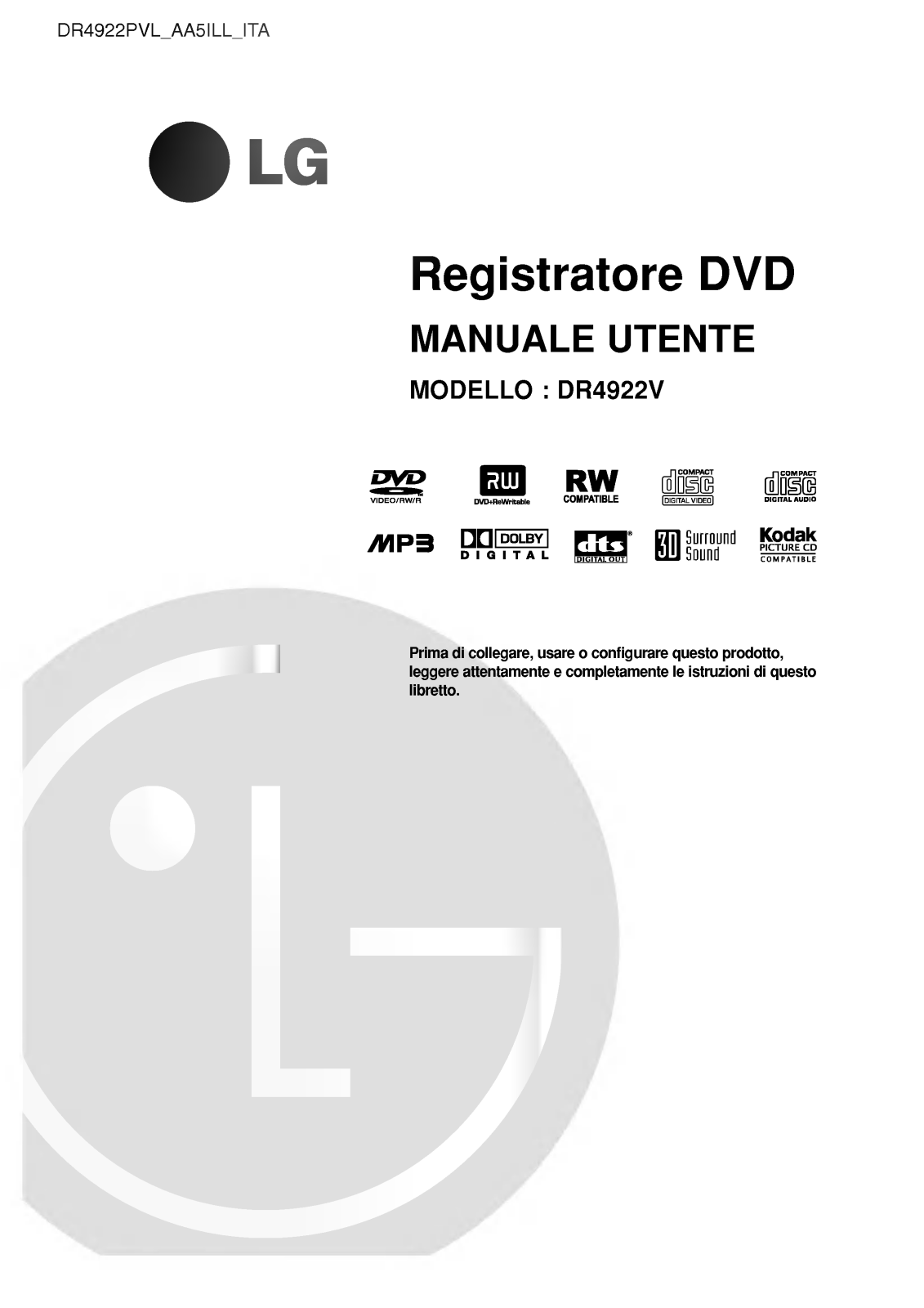 LG DR4922PVL User Manual