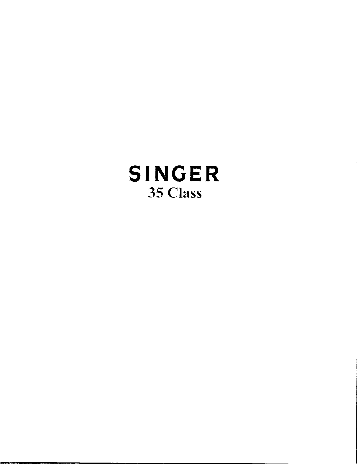 Singer 35-1 User Manual