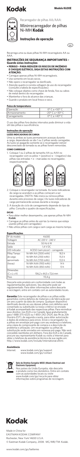 Kodak K630E User Manual