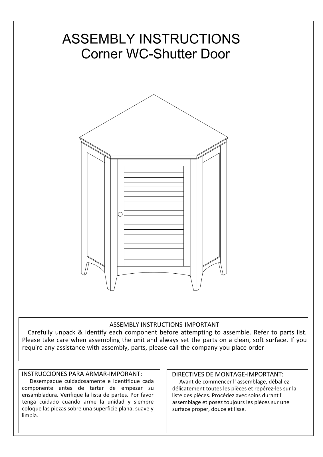 Sand & Stable W005271065 Assembly Instructions - ManualMachine.com