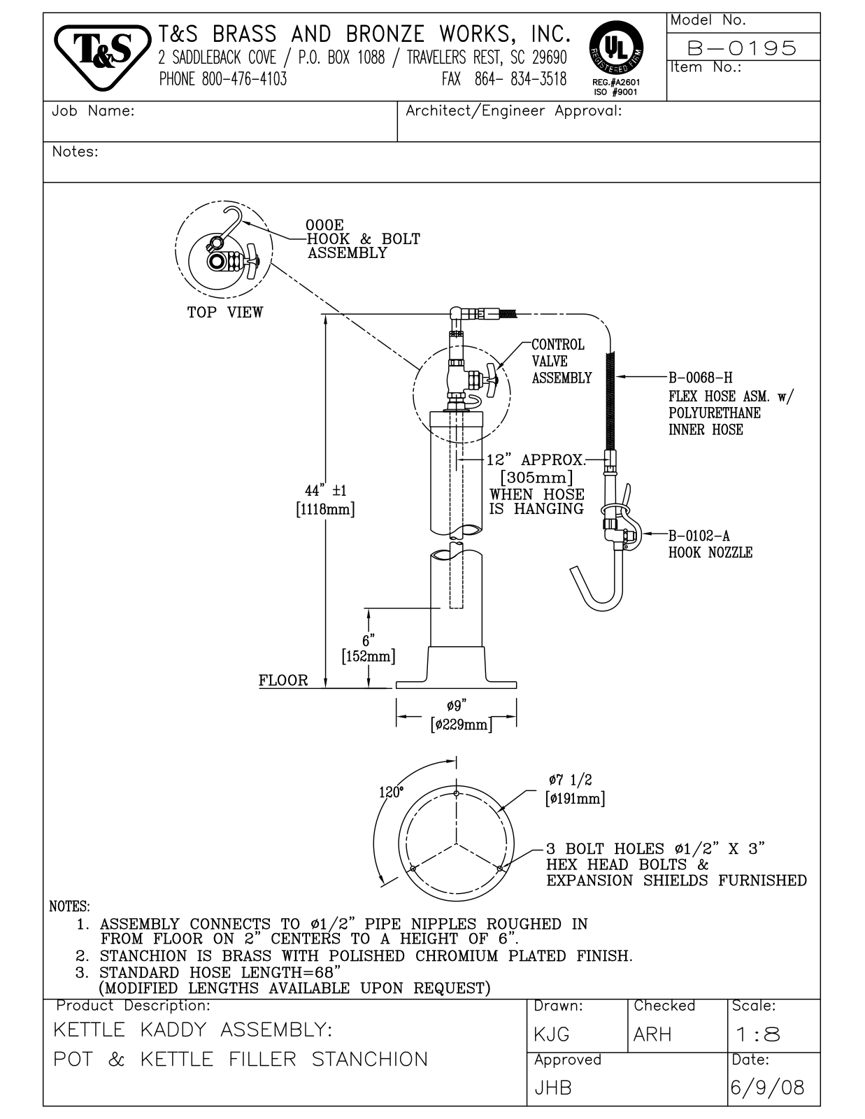 T & S Brass & Bronze Works B-0195 General Manual