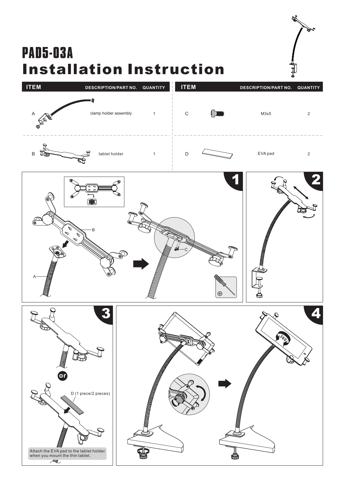 Renkforce PAD5-03A Operating Instructions