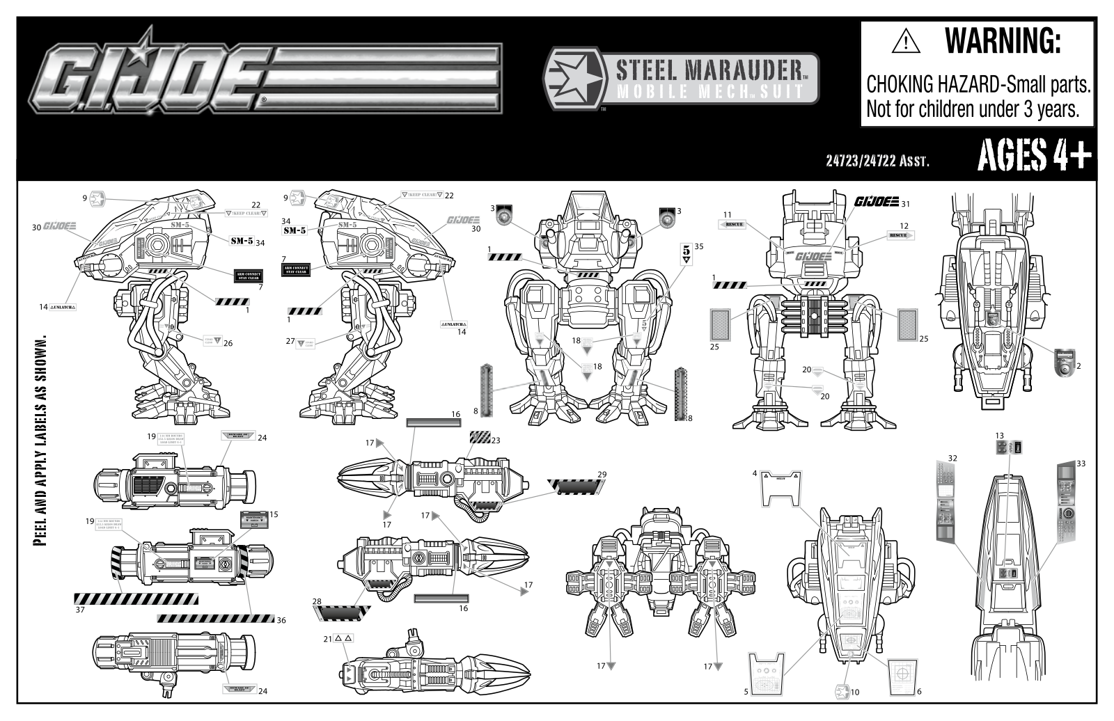 HASBRO GI Joe Steel Marauder Mobile Mech Suit User Manual