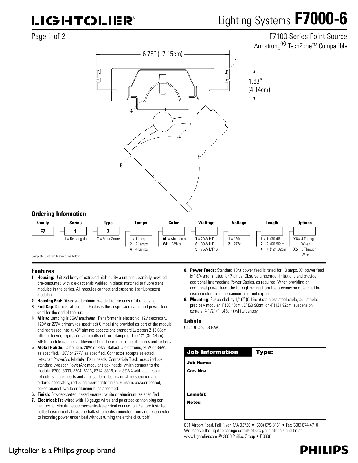 Lightolier F7000-6 User Manual