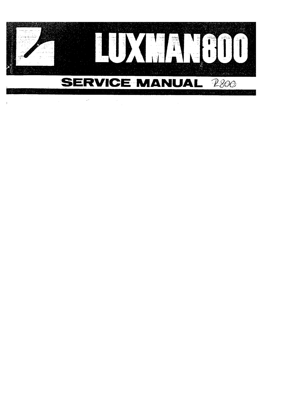 Luxman R-800 Service manual