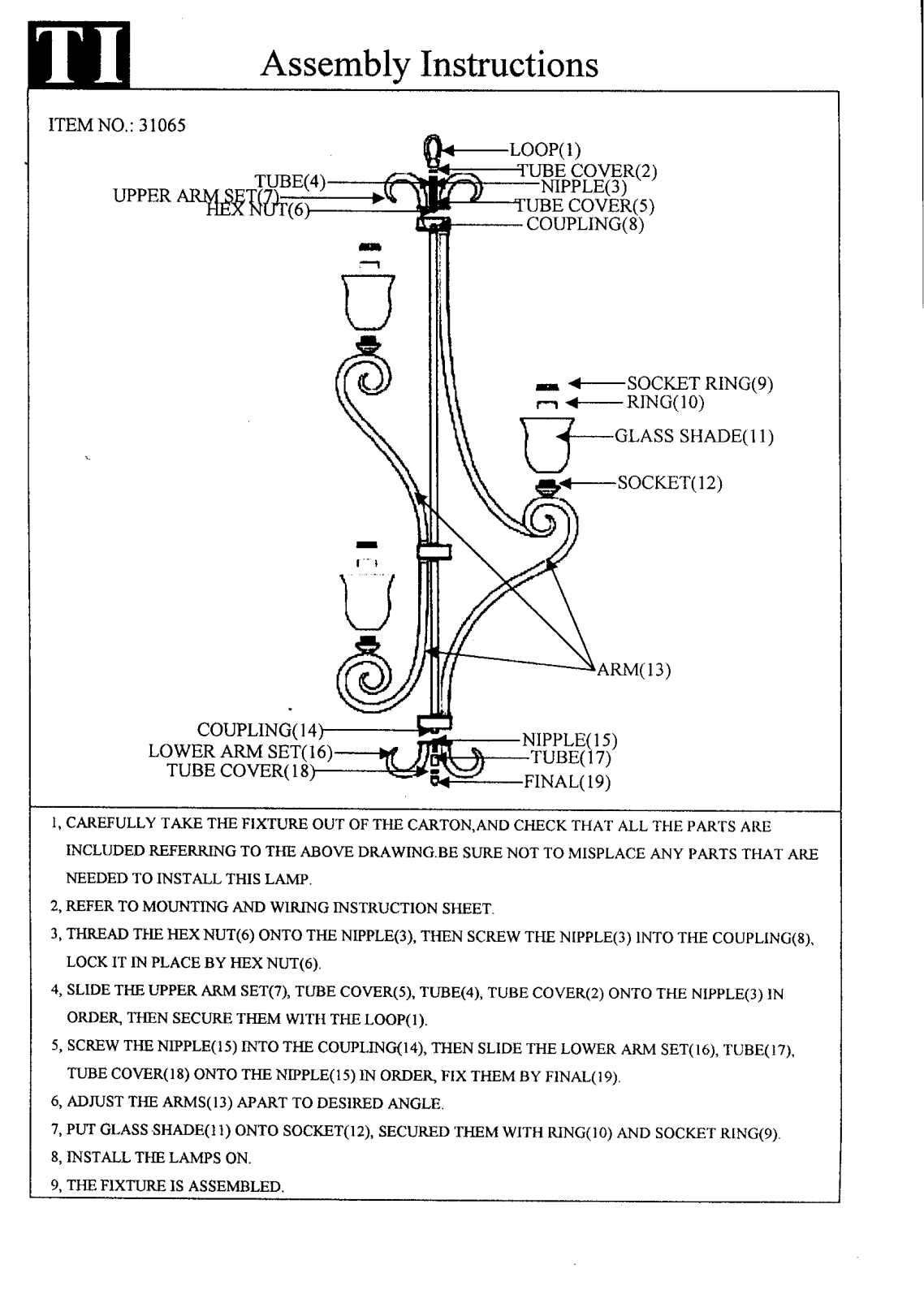 Triarch 31065 User Manual