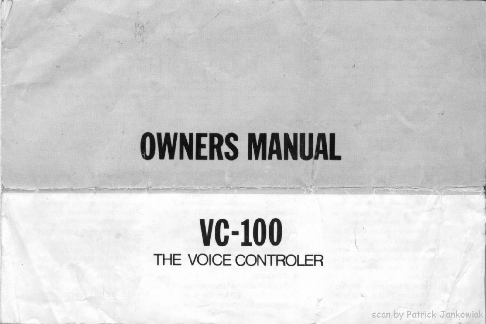 Palomar VC-100 Owner's Manual