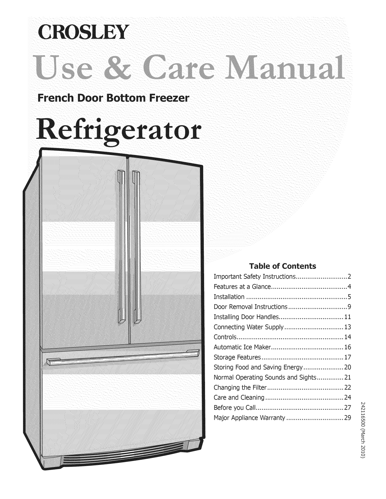 Crosley CFD28SDS1, CFD26SDS0 Owner’s Manual