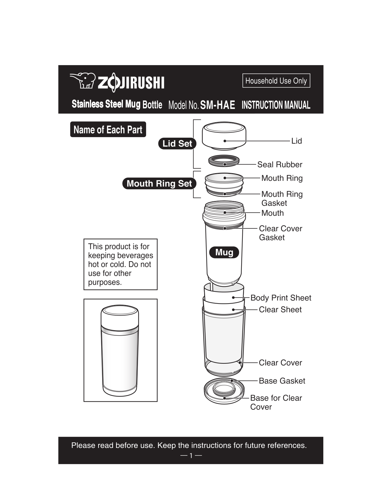 Zojirushi SM-HAE25 Owner's Manual