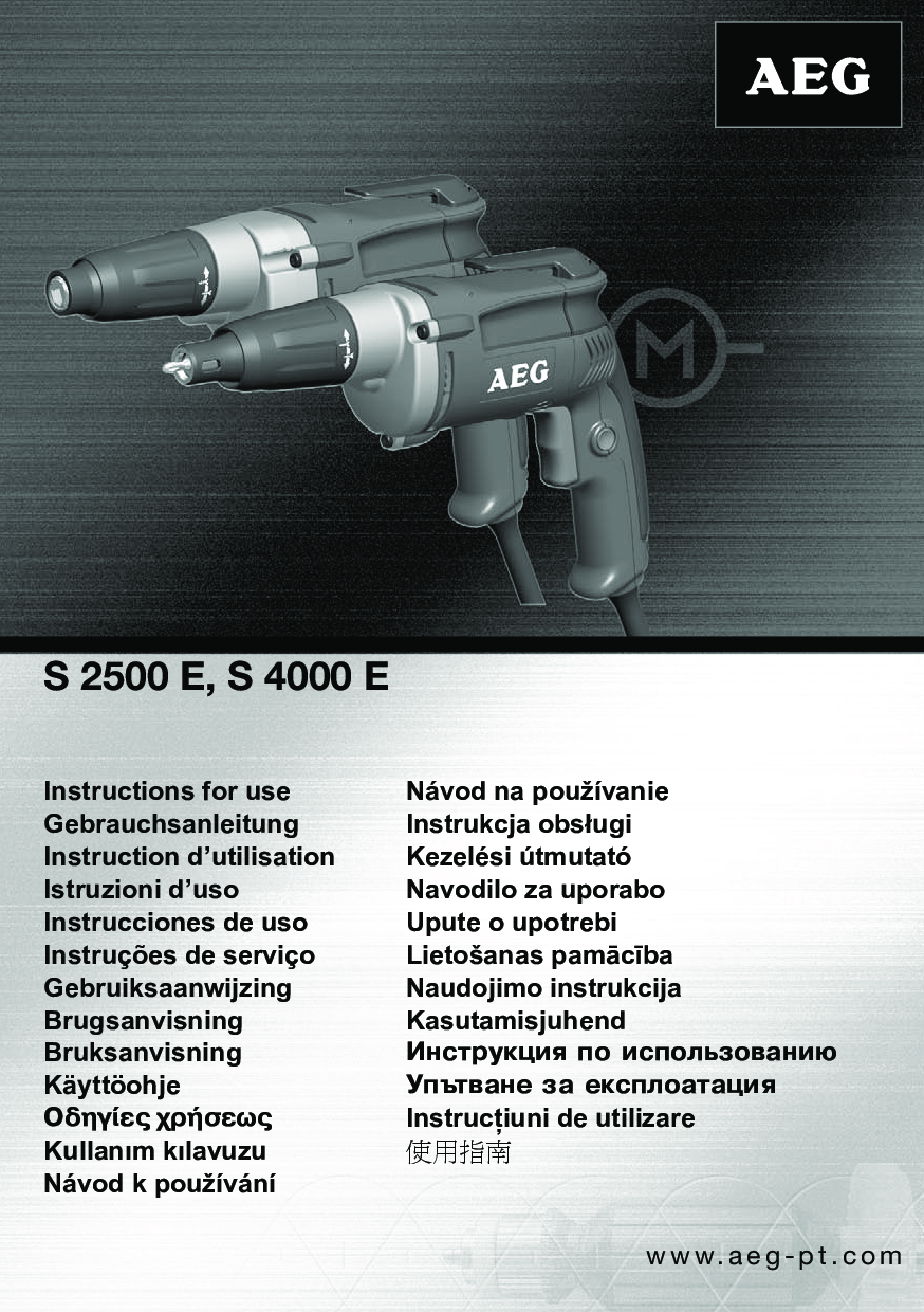 AEG S 4000 E, S 2500 E User Manual