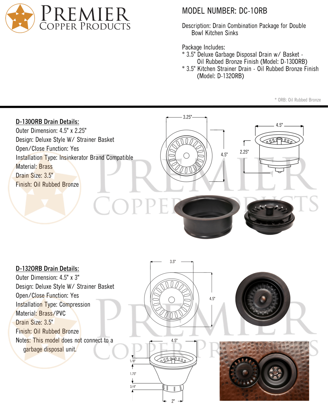 Premier Copper Products IER1385 Specifications - ManualMachine.com
