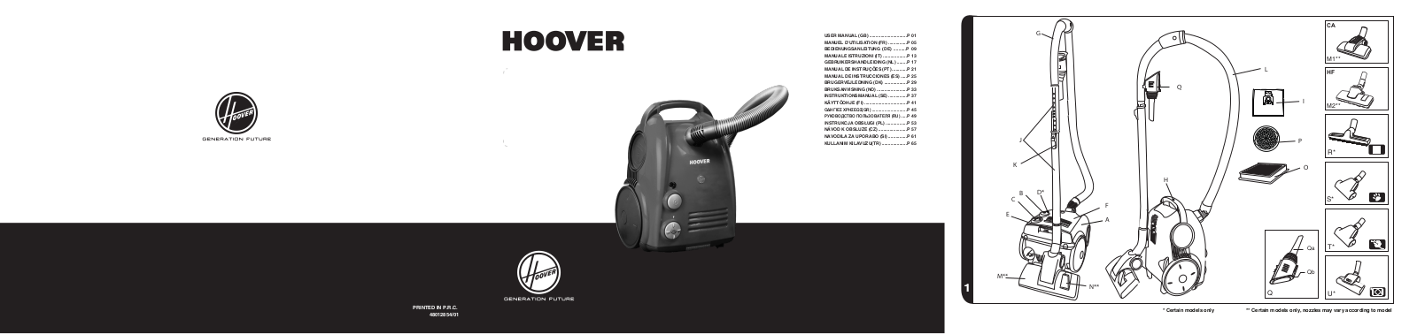 HOOVER TS2366, TS2171, TS2266, TS2255, TS2077 User Manual