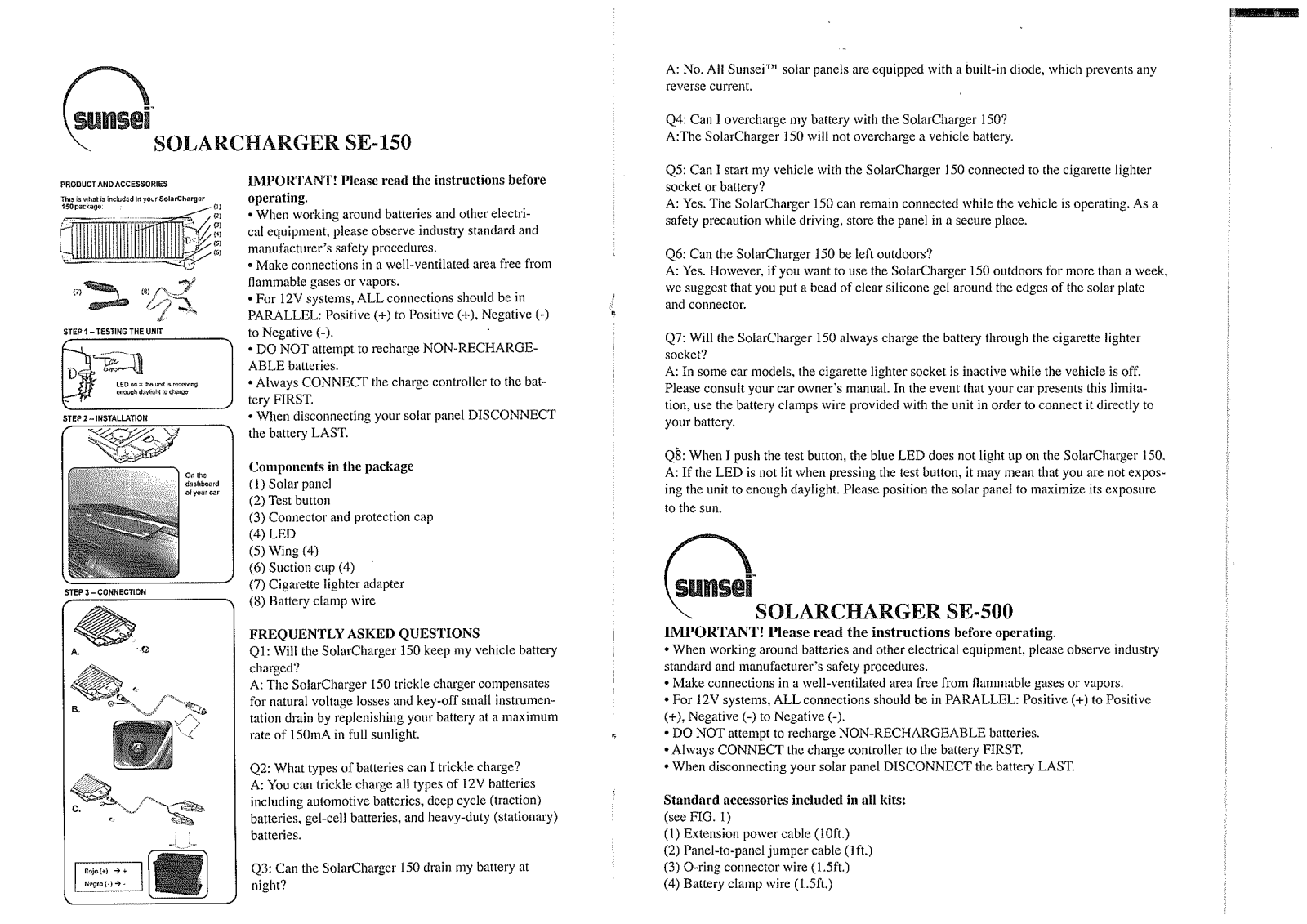 ICP Solar Technologies SE-500 User guide