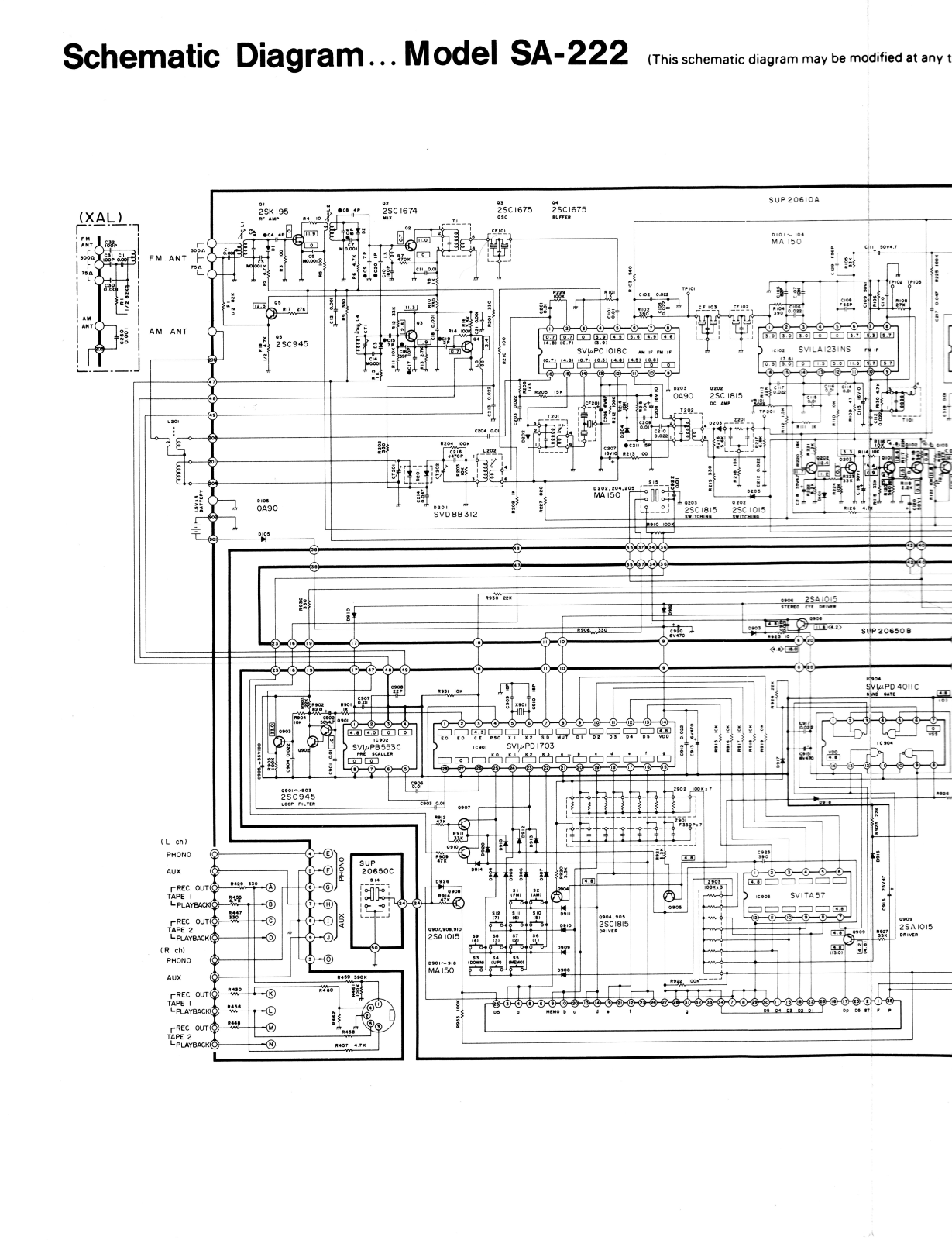 Technics SA-222 Schematic