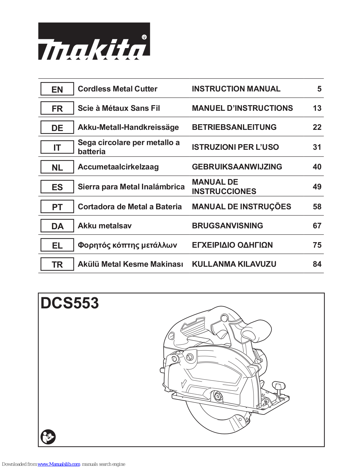 Makita DCS553 Instruction Manual