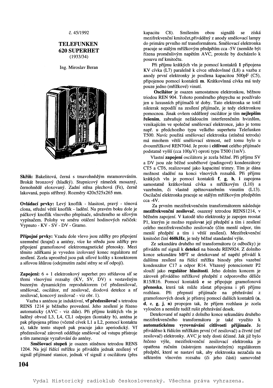 Telefunken 620 Schematic