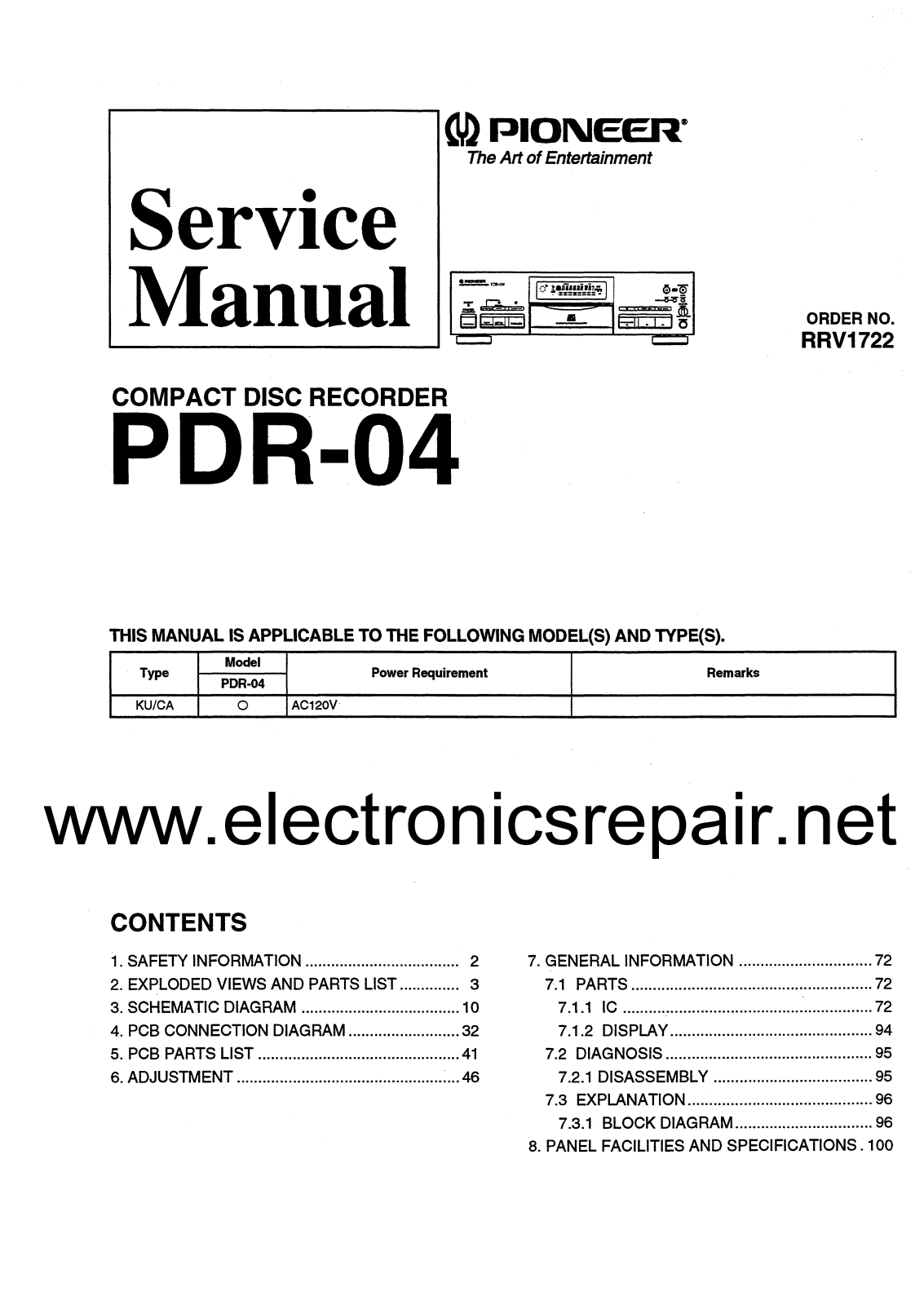 Pioneer PDR-04 User Manual