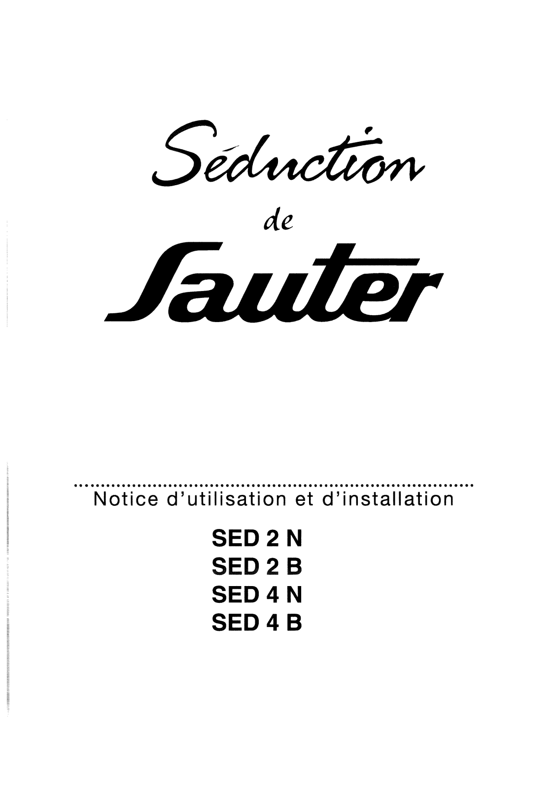 SAUTER DUOMINO2, SED2N User Manual