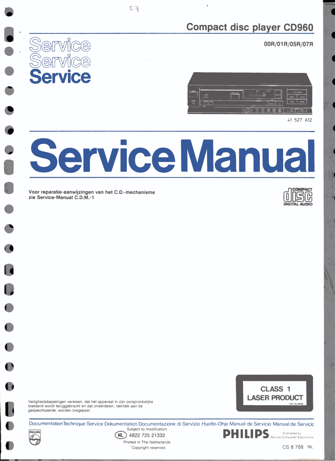 Philips CD-960 Service manual