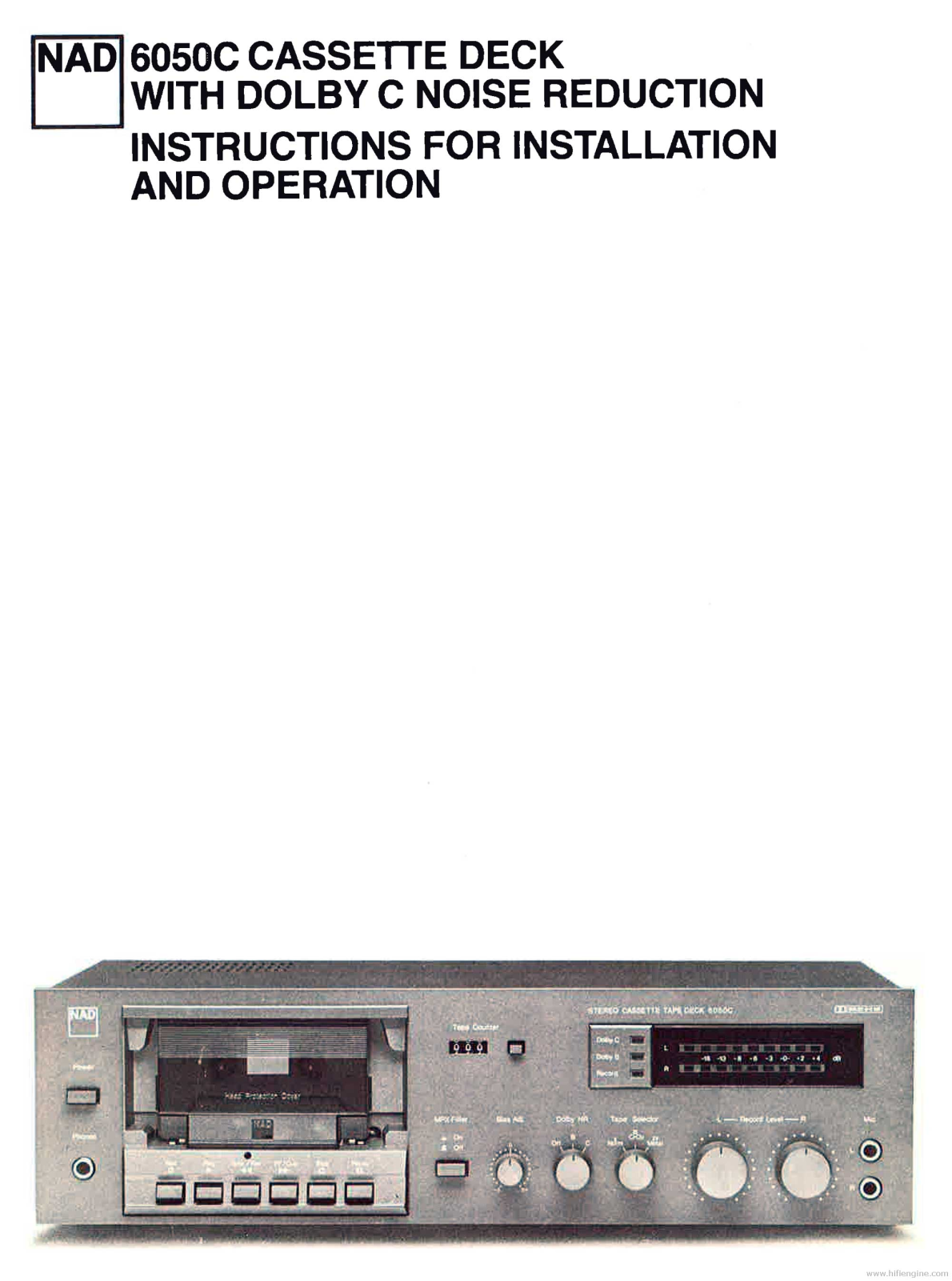 Nad 6050-C Owners Manual