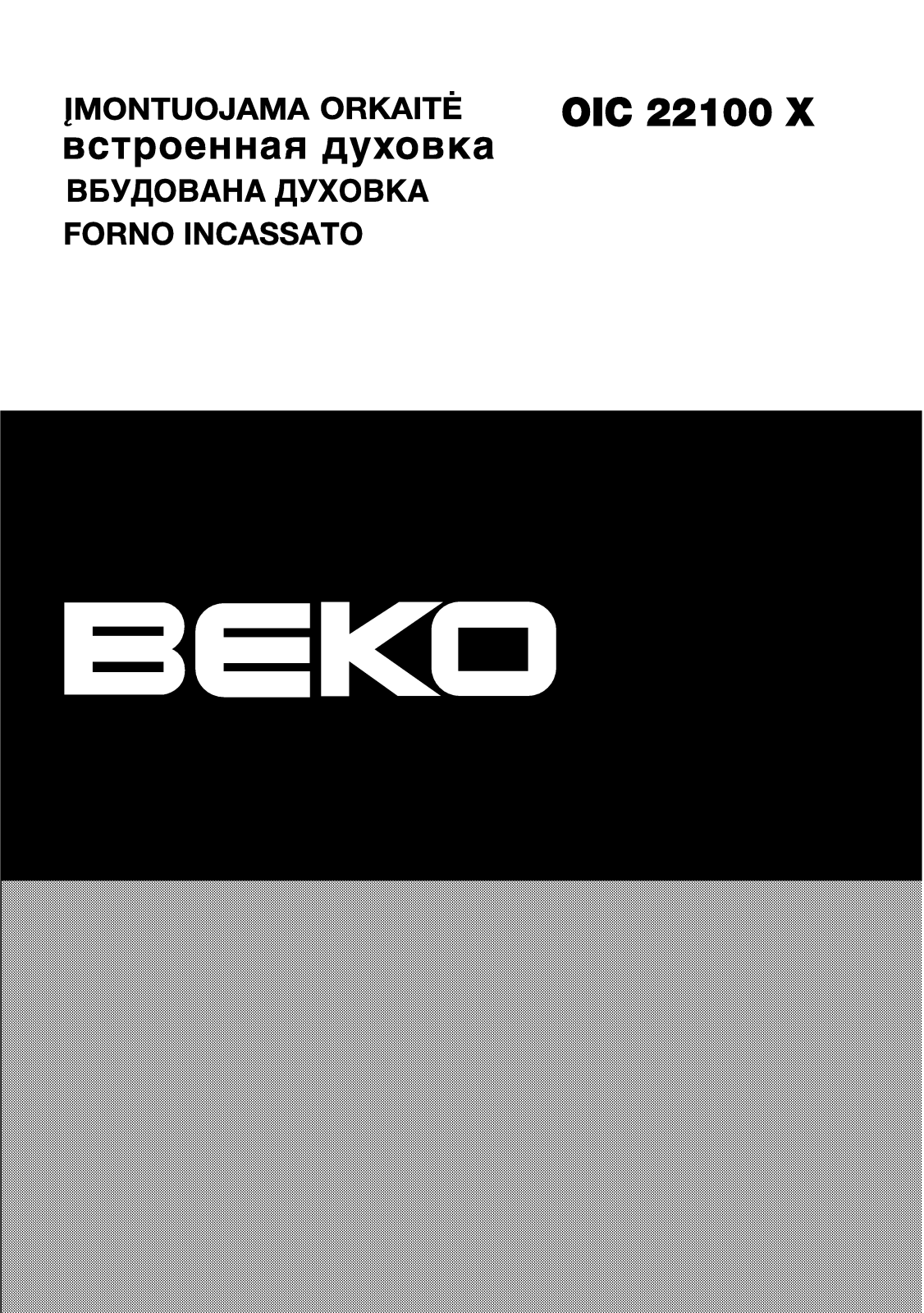 BEKO OIC 22100 X User Manual