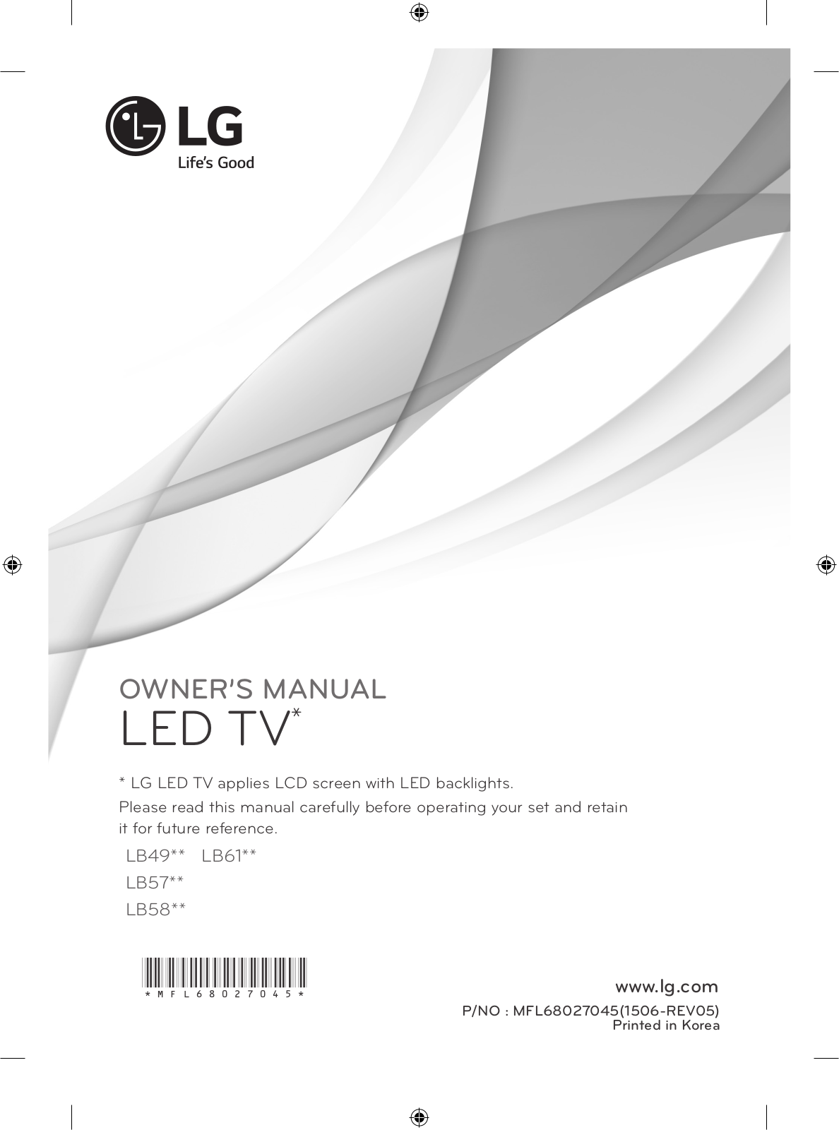 LG 50LB610V, 55LB610V User manual