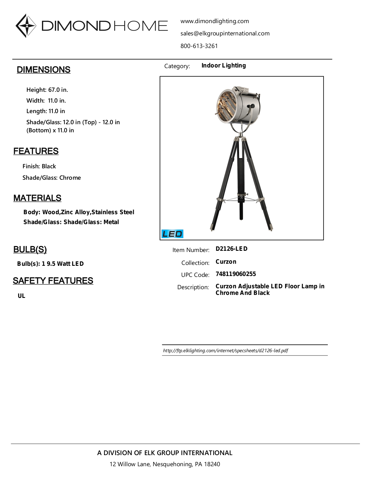 ELK Home D2126LED User Manual