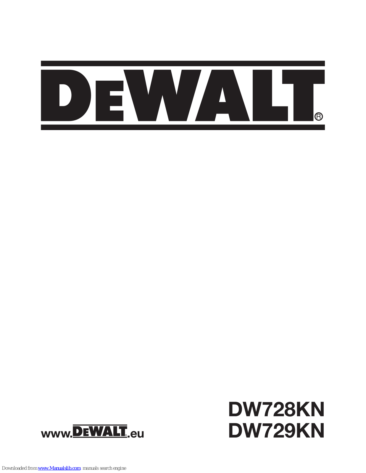 DeWalt DW728KN, DW729KN Original Instructions Manual