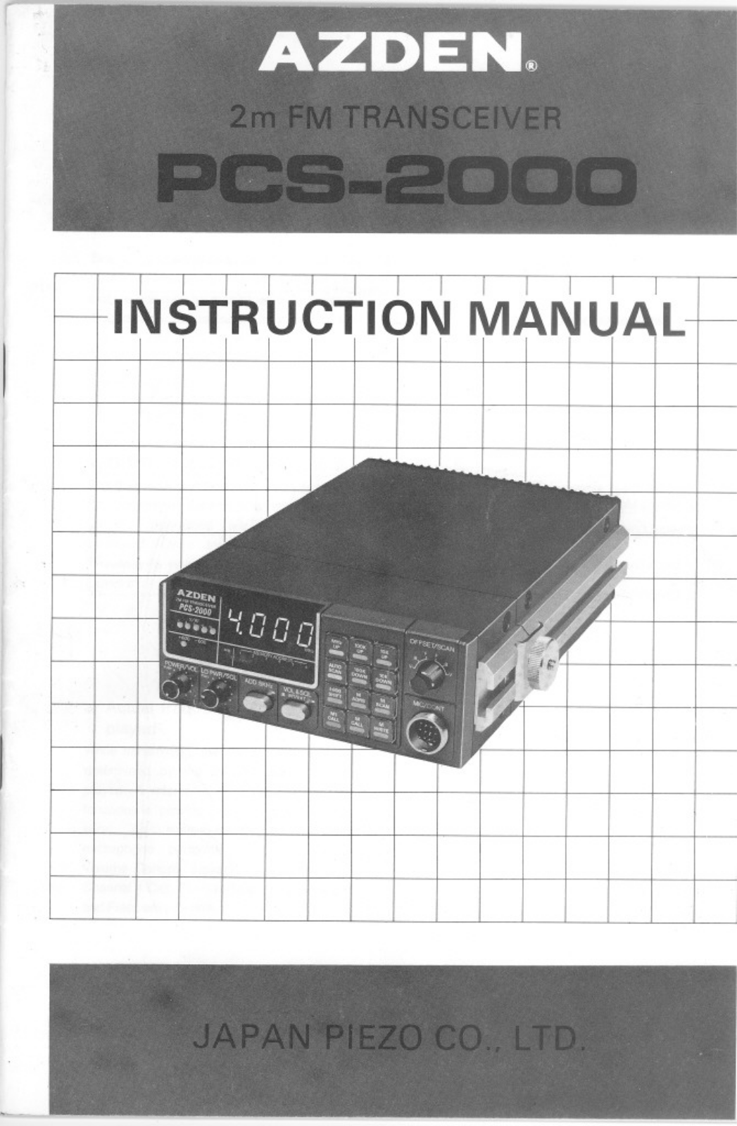Azden PCS-2000 User manual
