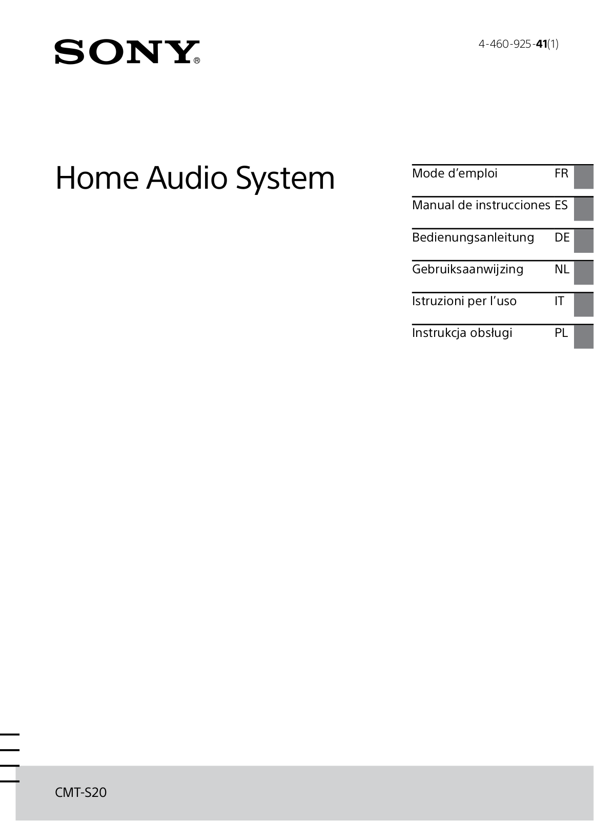 Sony CMT-S20B User Manual