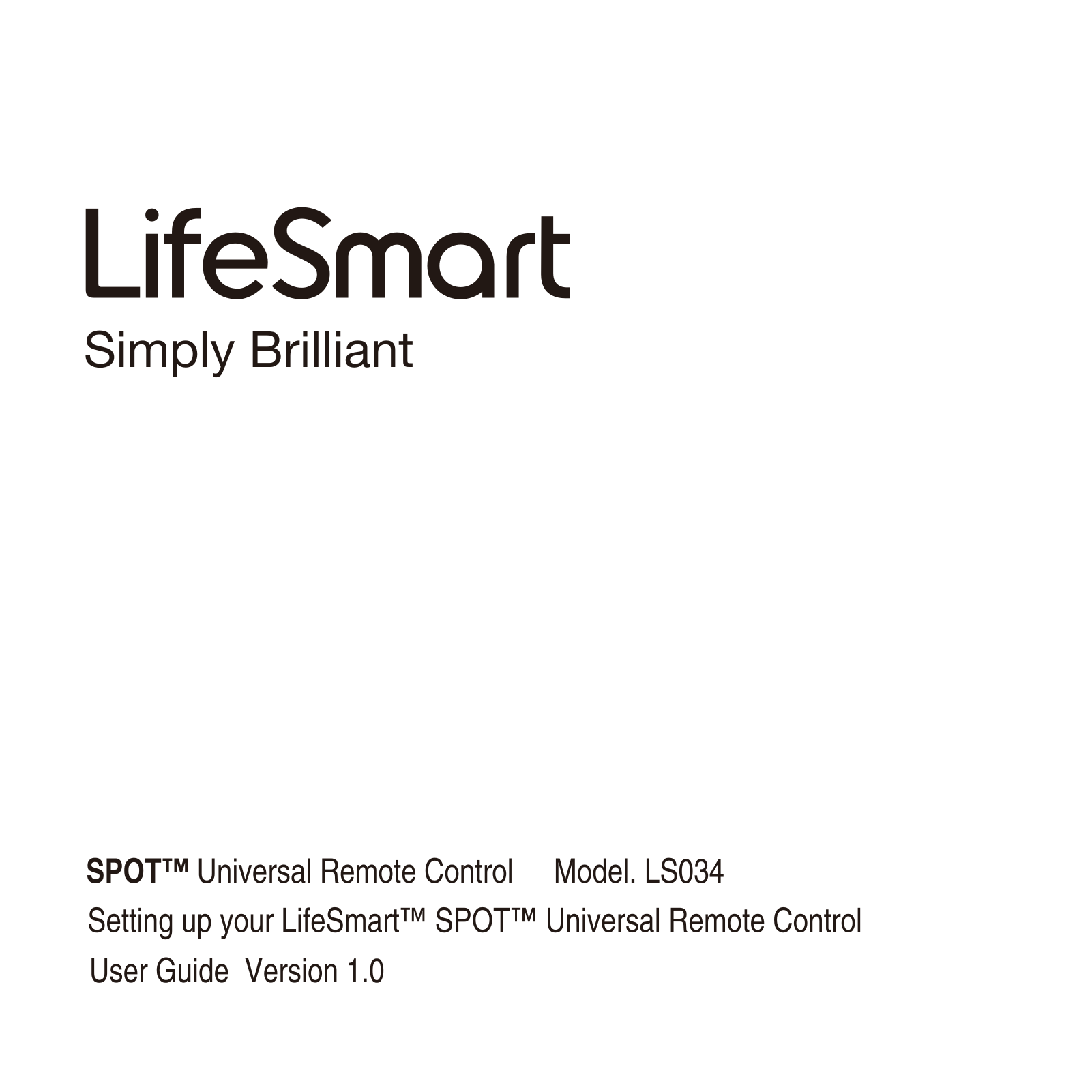 lifeSMART SPOT LS034, LS042 User Manual