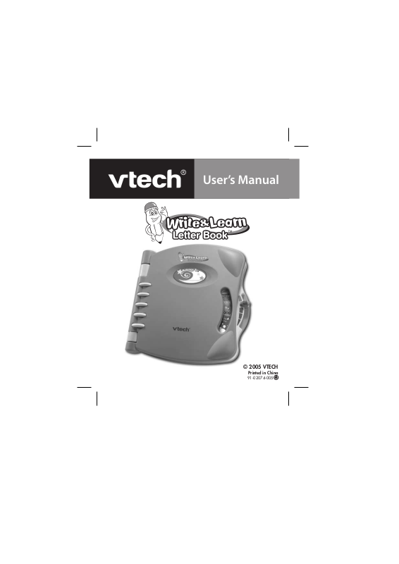 VTech WRITE AND LEARN LETTER BOOK User Manual