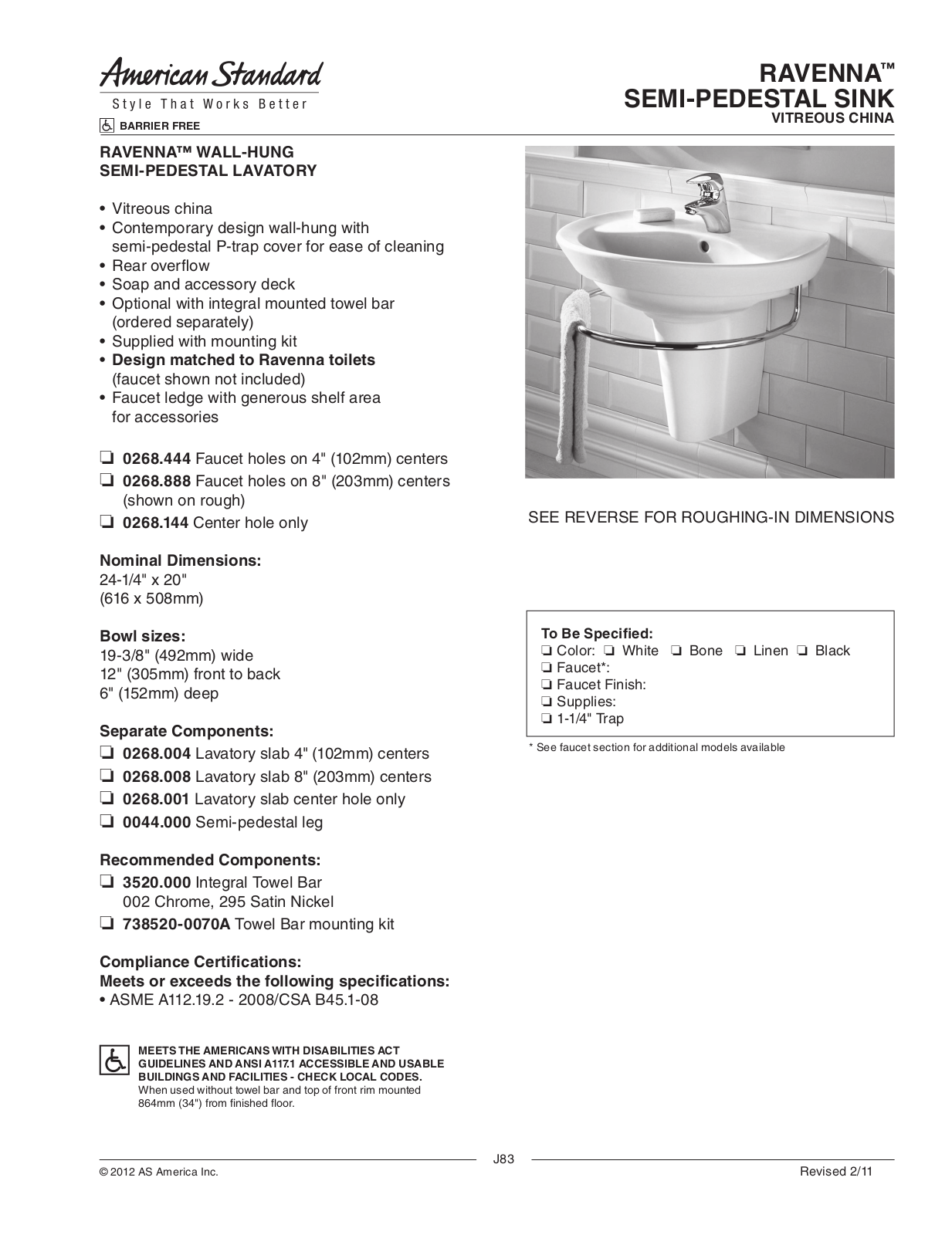 American Standard 0268.444, 0268.888, 0268.144 User Manual