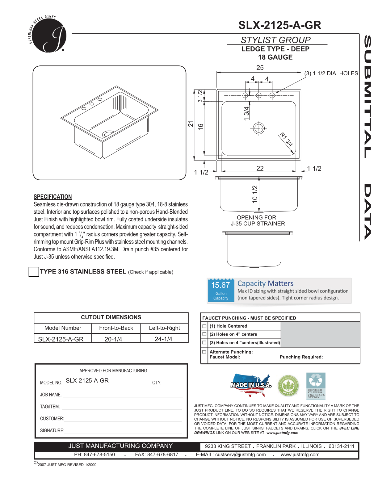Just Manufacturing JTM1321 Specifications - ManualMachine.com