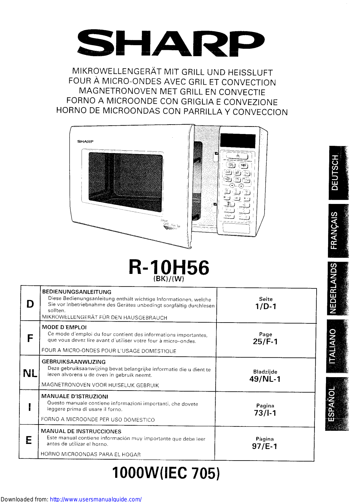 SHARP R-10H56 User Manual