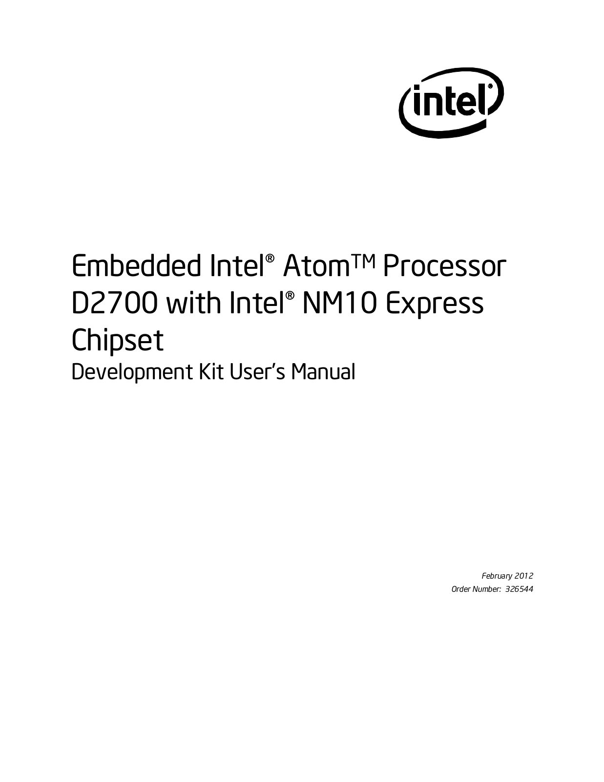 Intel D2700 User Manual