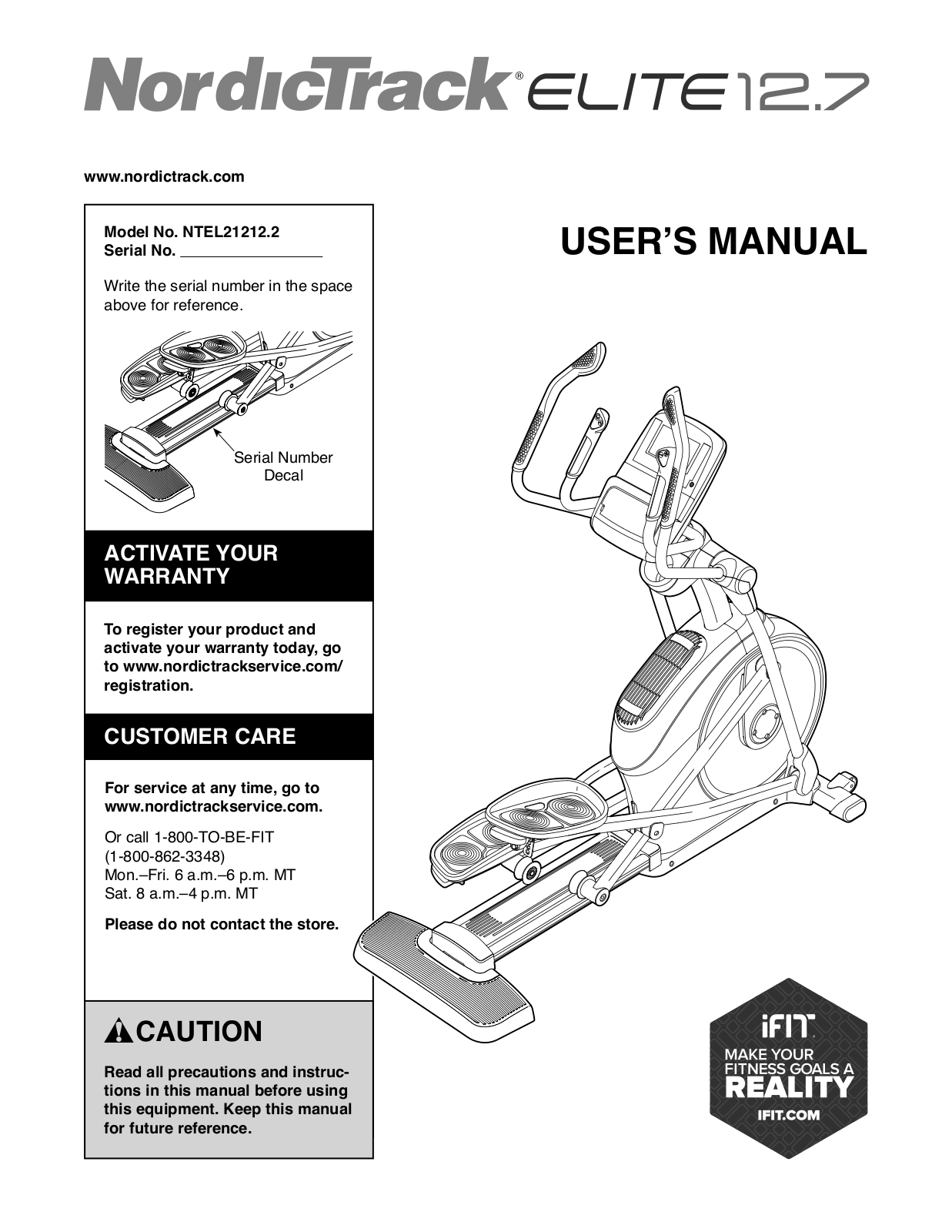 NordicTrack NTEL212122 Owner's Manual