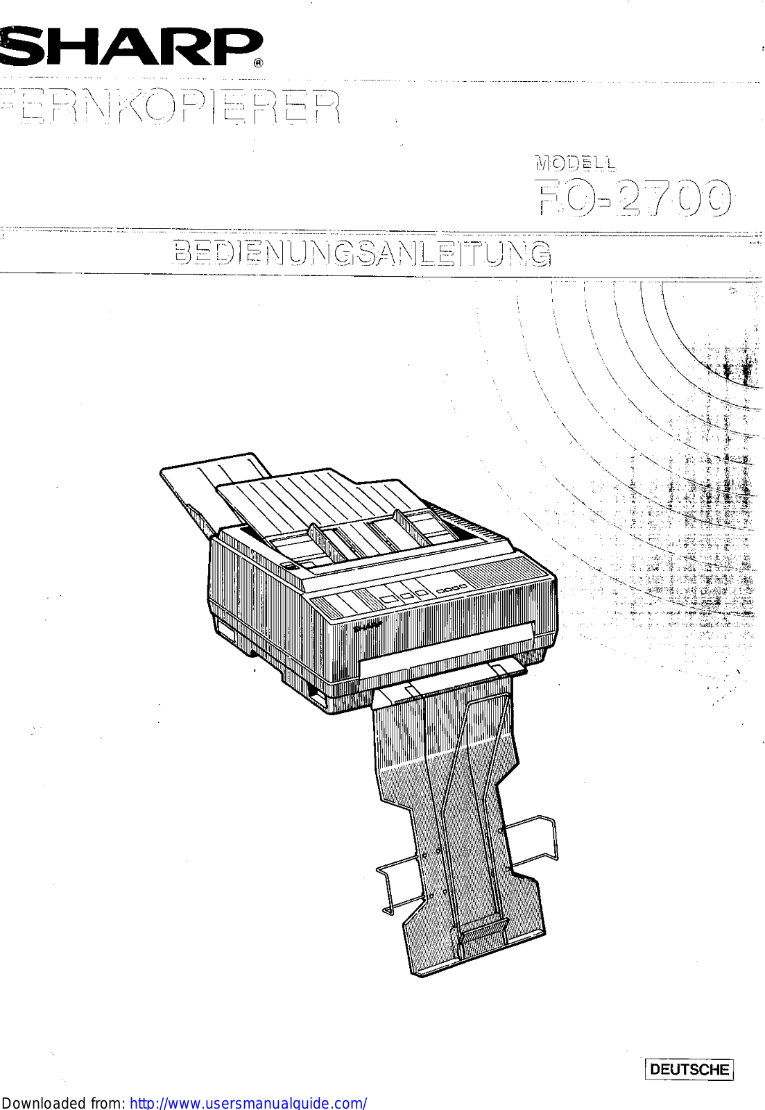 SHARP FO-2700 User Manual