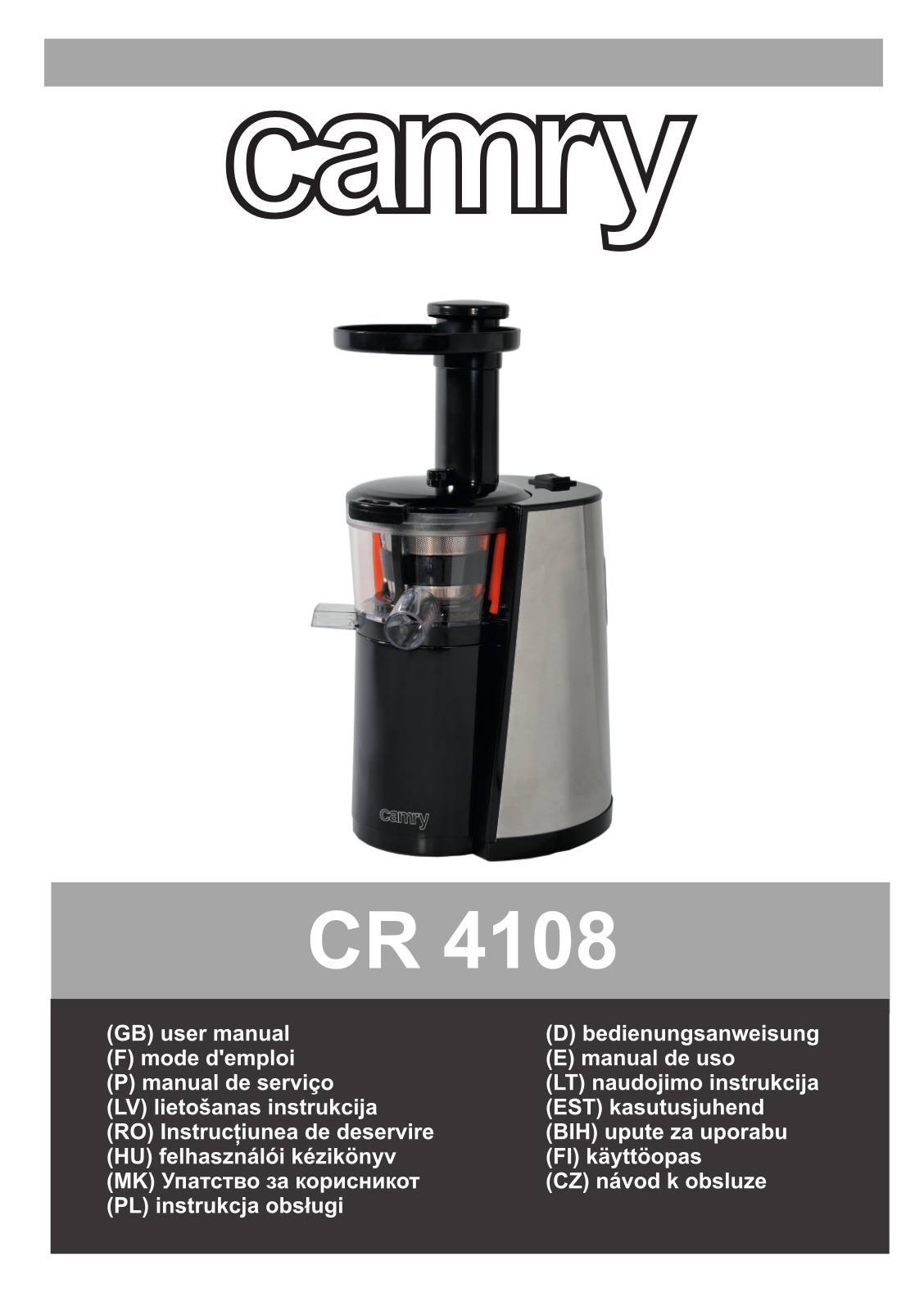 CAMRY CR 4108 User guide - ManualMachine.com