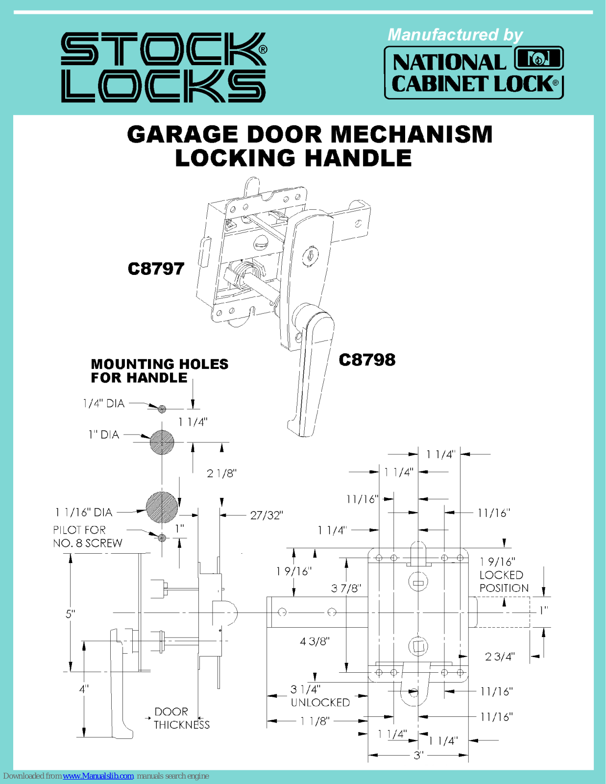 Stock Loks C8797, C8798 Instruction Sheet - ManualMachine.com